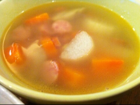 山芋とソーセージのスープ